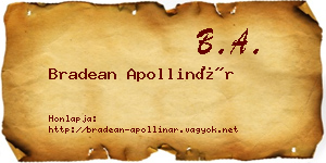 Bradean Apollinár névjegykártya